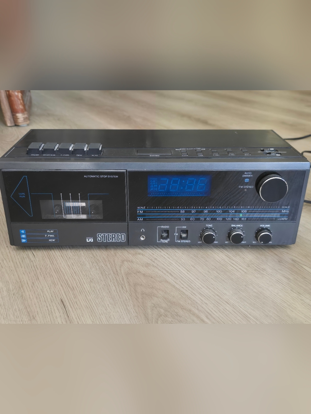 Vintage Sears LXI AM/FM Stereo Dual Alarm Clock Radio & Cassette Player